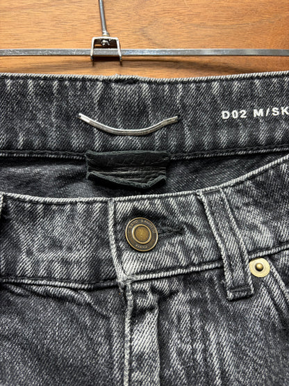 2017 Saint Laurent ‘D02’ Distressed Black Skinny Jeans