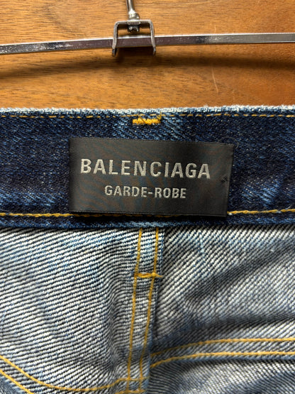 2022 Balenciaga Selvedge Straight Cut Blue Heavy Weight Denim