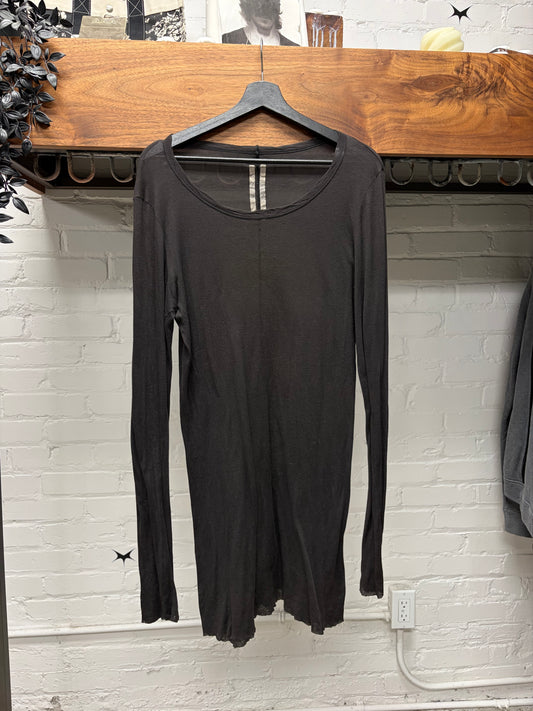 AW2014 Rick Owens ‘Moody’ Black Semi-Sheer Long Sleeve Shirt