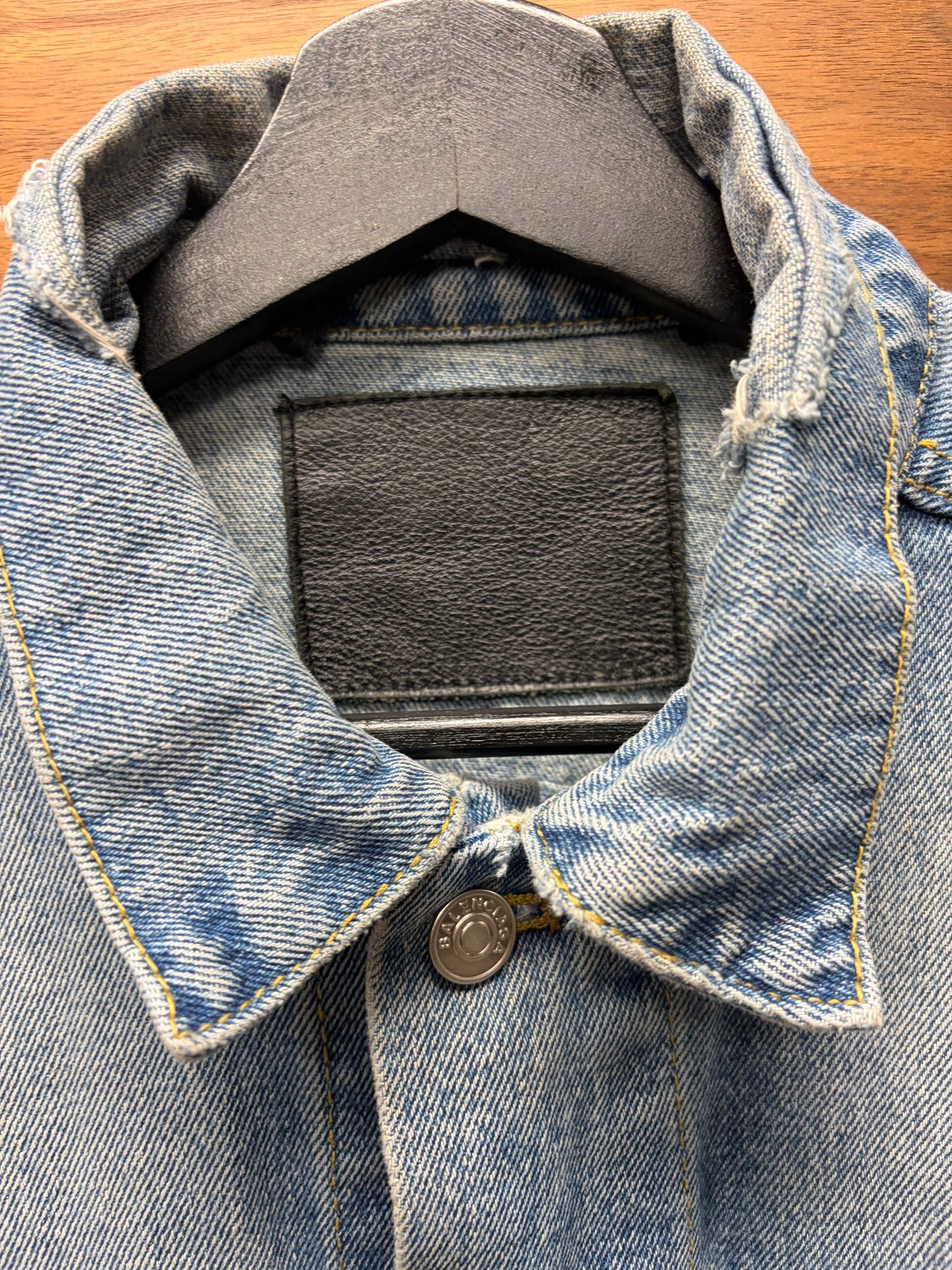 AW2017 Balenciaga ‘Campaign’ Embroidered Logo Light Wash Denim Jacket