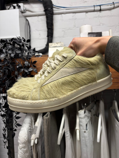 Rick Owens Pony Hair Green ‘Vans’ Low Top Sneakers