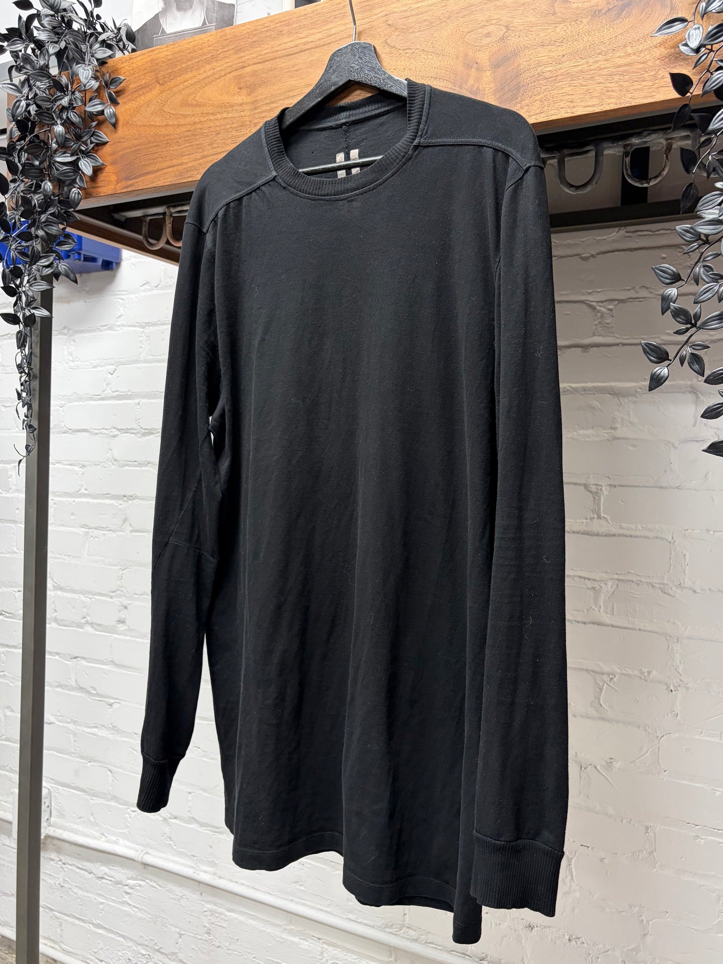 SS2016 Rick Owens ‘Cyclops’ Black Level Cotton Long Sleeve Shirt