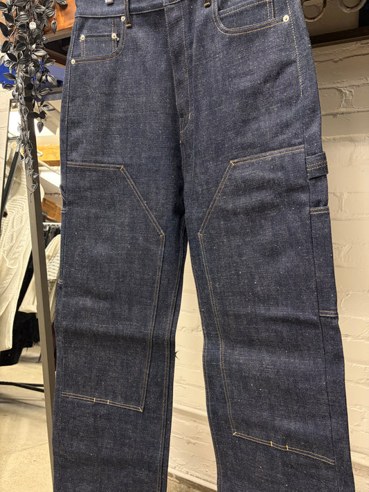 Rick Owens 16oz Japanese Denim ‘Strobe Double Knee’ Raw Blue Carpenter Jeans