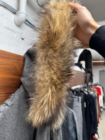 Tornado Mart Fur Hooded Wool MA-1 Pocket Coat