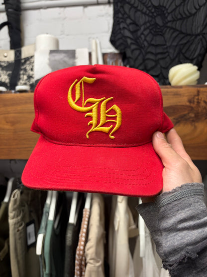 Chrome Hearts Red/Yellow Embroidered Logo Trucker Hat