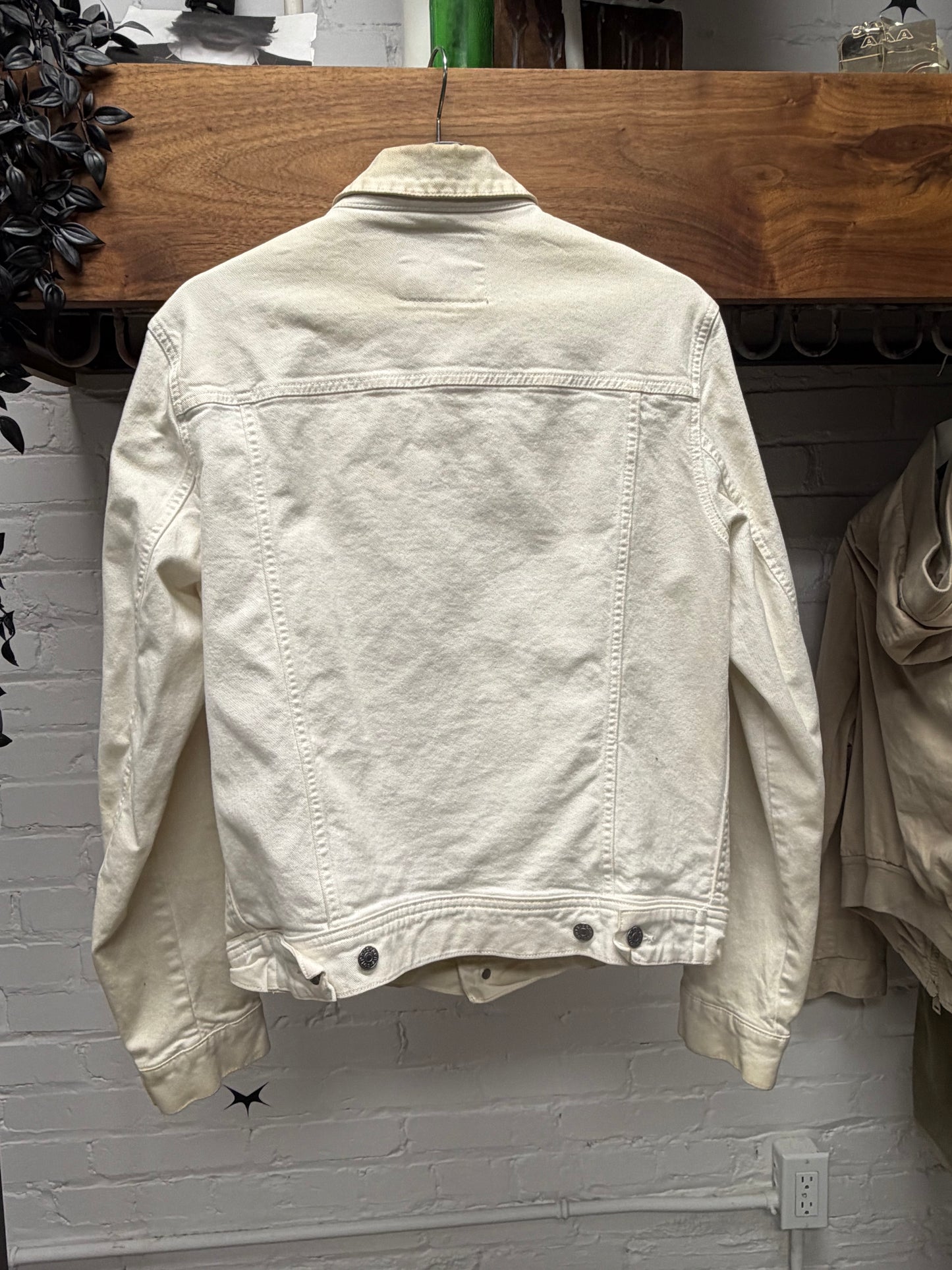 Acne Studios ‘Pass’ White ‘Bla Konst’ Denim Trucker Jacket