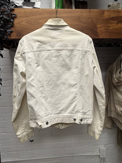 Acne Studios ‘Pass’ White ‘Bla Konst’ Denim Trucker Jacket
