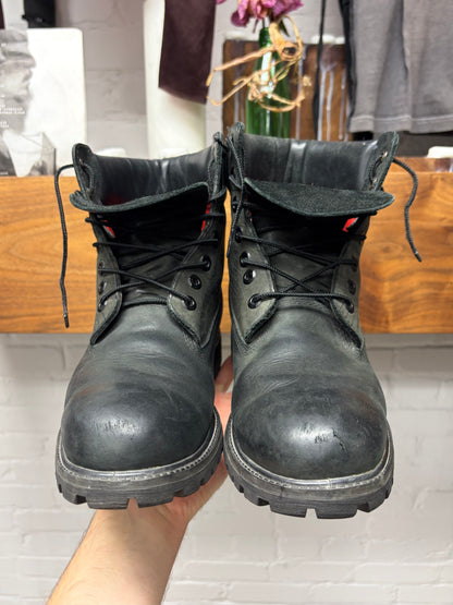 AW2013 Supreme x Timberland Snakeskin Embossed Black Leather 6 inch Premium Waterproof Boots