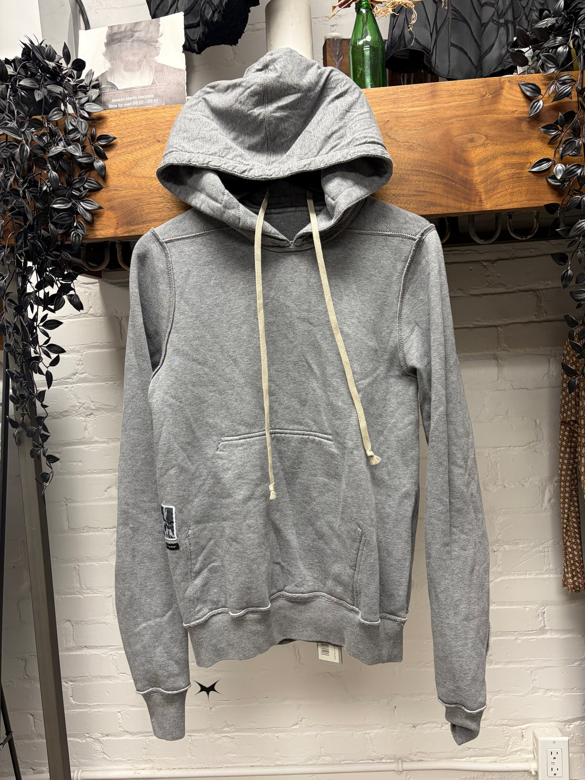 Rick Owens ‘Granbury’ Grey Melange Inside-Out Pullover Hoodie