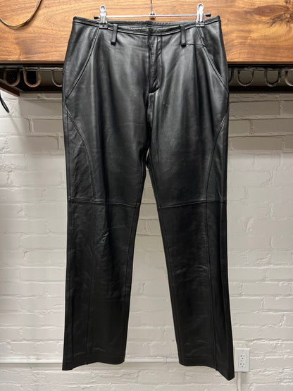 Jean Paul Gaultier Black Lambskin Leather Pants