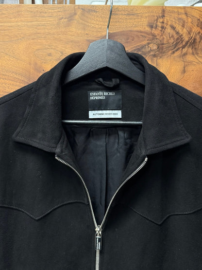 Enfants Riches Deprimes Black Suede Cropped Western Jacket
