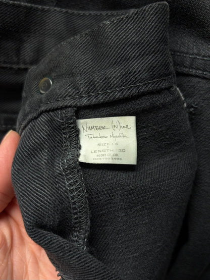 AW2004 Number (N)ine ‘Give Peace a Chance’ Black Patchwork Skinny Jeans