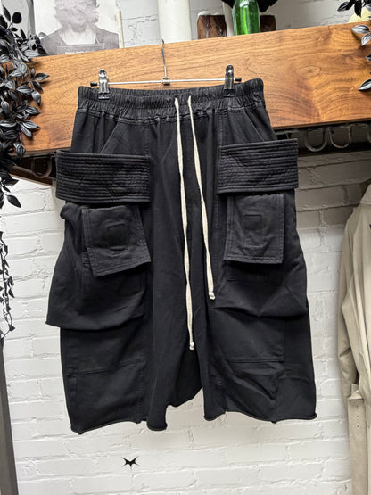 Rick Owens DRKSHDW ‘Creatch’ Black Drop Crotch Pod Shorts