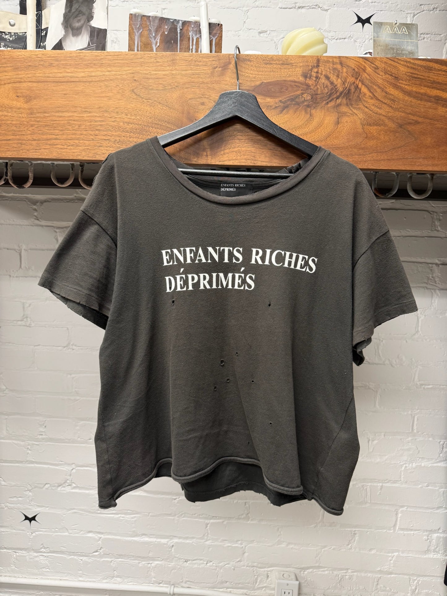 Enfants Riches Deprimes Distressed Brown Logo T-Shirt