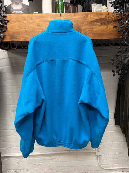 2022 Balenciaga ‘Sporty B Logo’ Blue Zip-Up Fleece Sweater