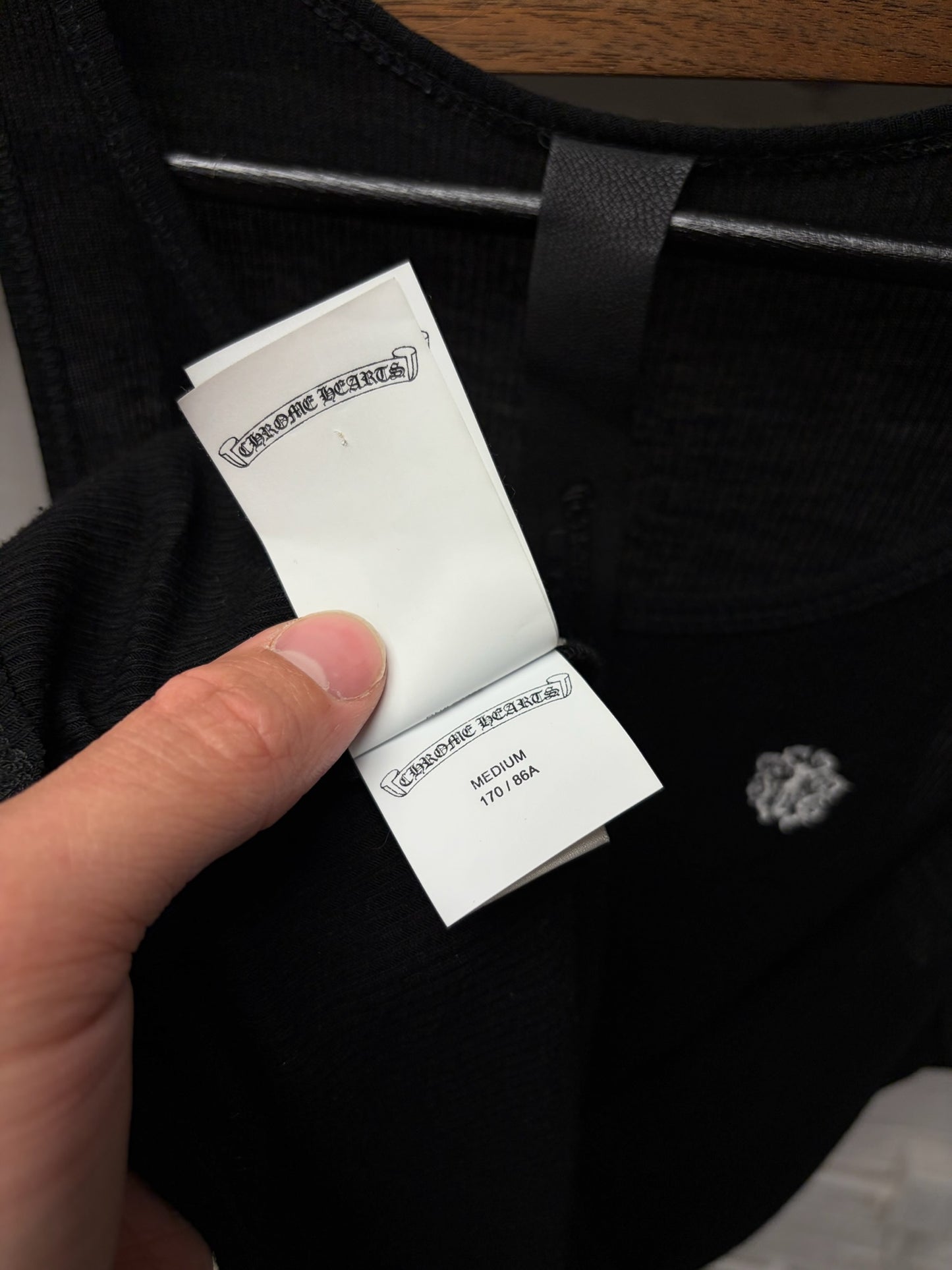 Chrome Hearts ‘Black Label’ Dagger Crest Embroidered Tank Top
