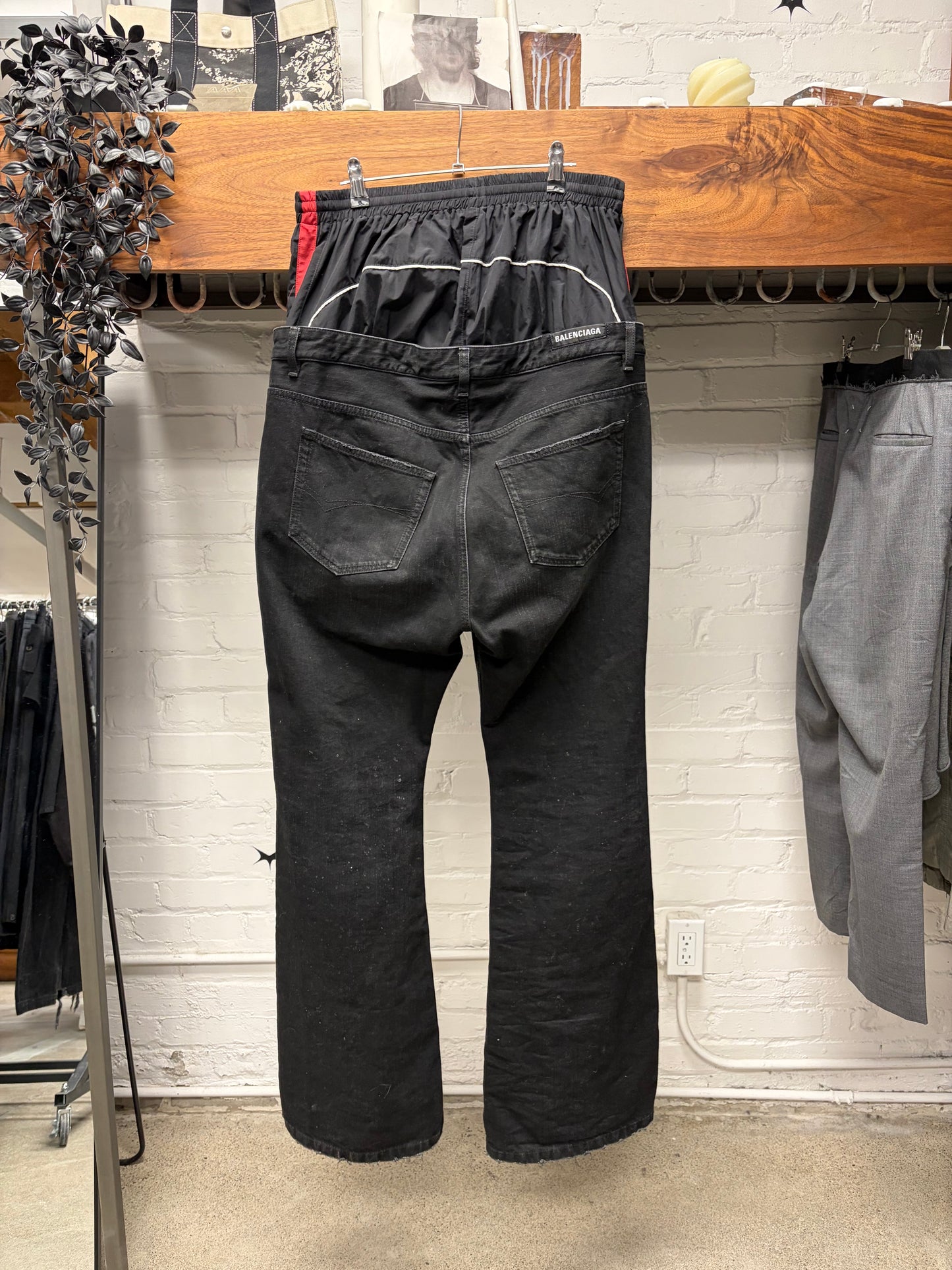 AW2024 Balenciaga Double Layered Track Pant/Flared Denim
