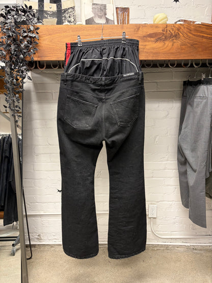 AW2024 Balenciaga Double Layered Track Pant/Flared Denim