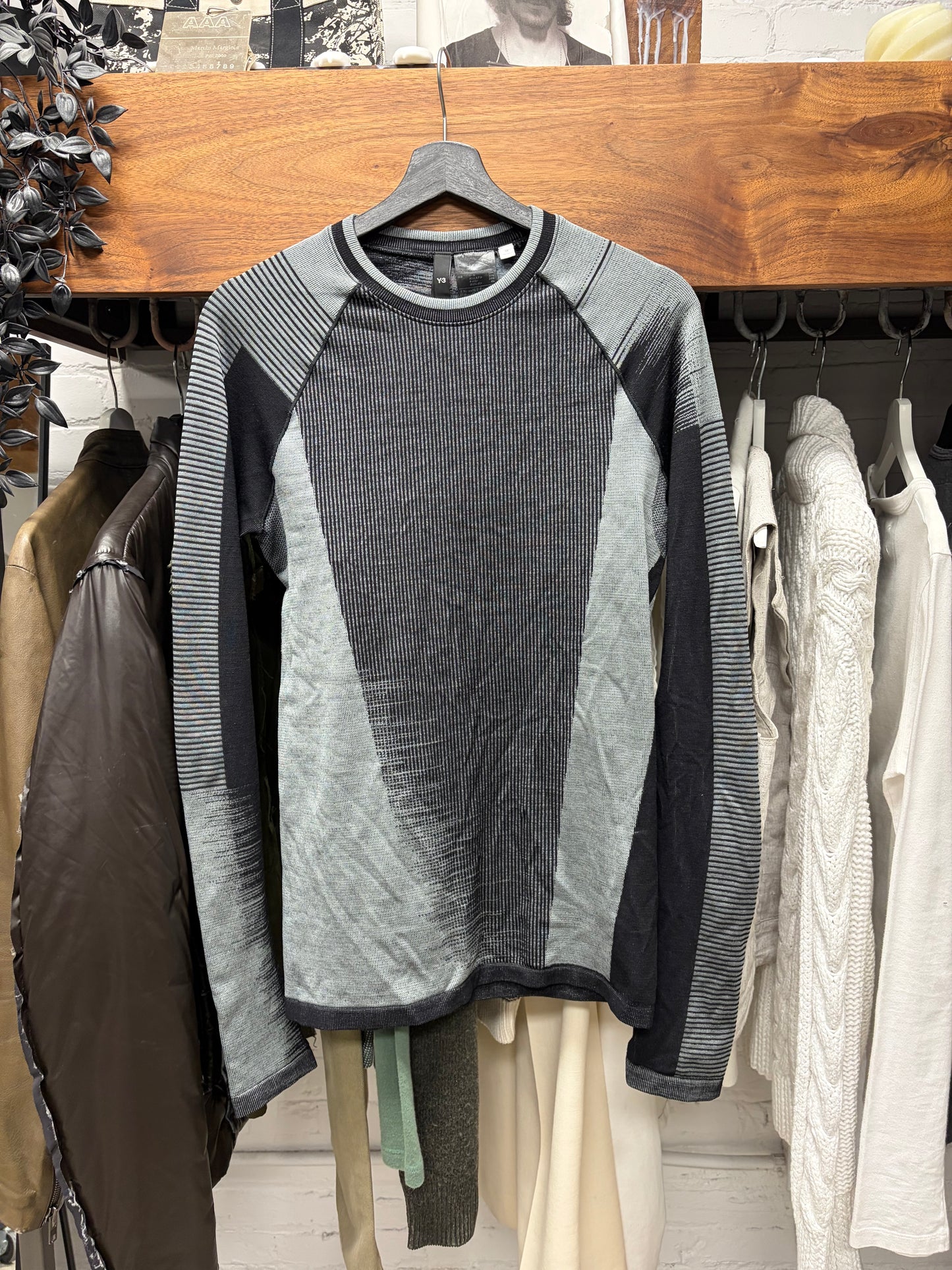 Y-3 by Yohji Yamamoto Ribbed Grey/Black Sweater