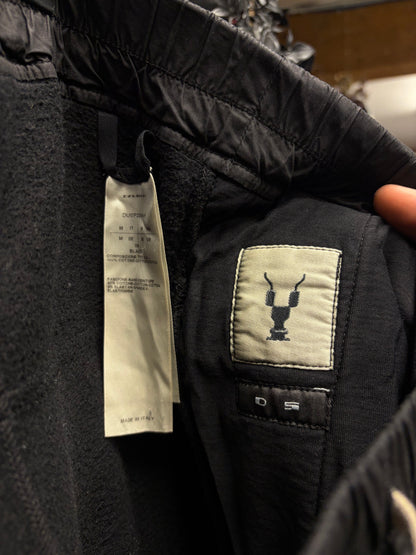 Rick Owens DRKSHDW Black Drop Crotch Cropped Drawstring Sweatpants