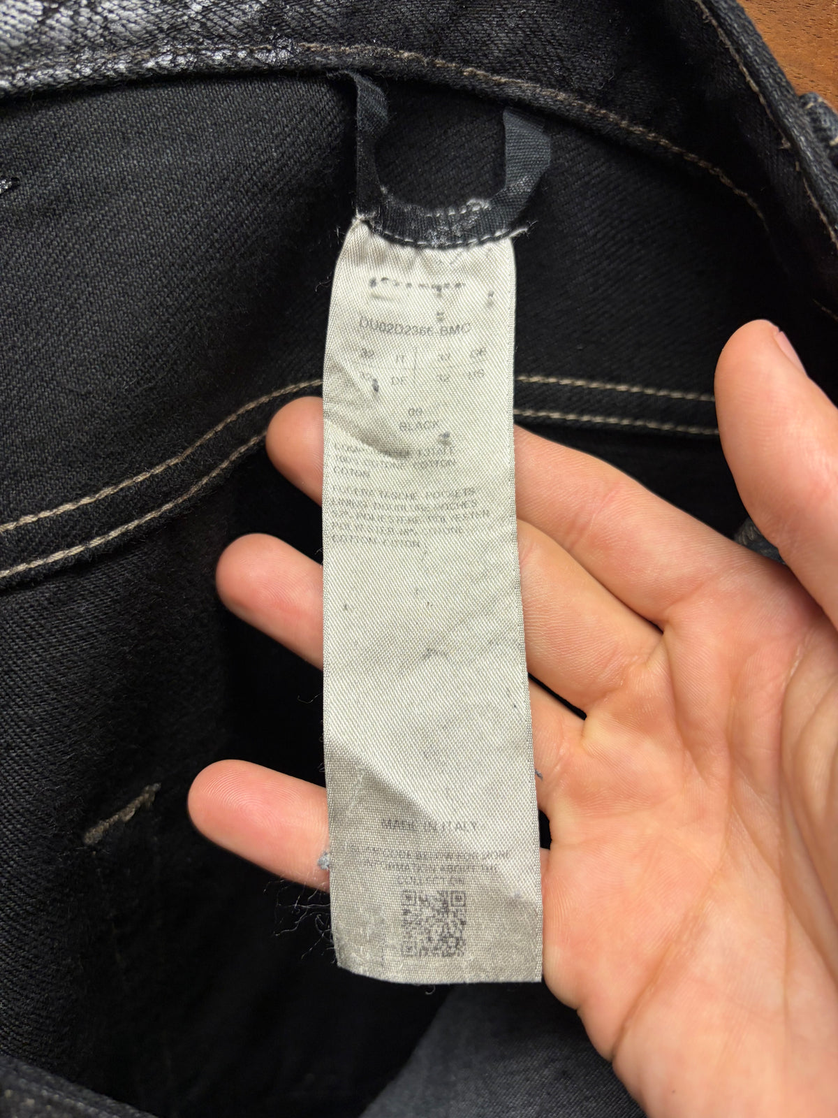 Rick Owens ‘Detroit Cut’ Waxed Black Skinny Jeans