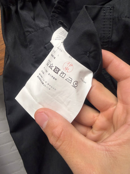2024 Comme Des Garçons Homme Wide Leg Black ‘Parachute’ Drawstring Elasticated Pants