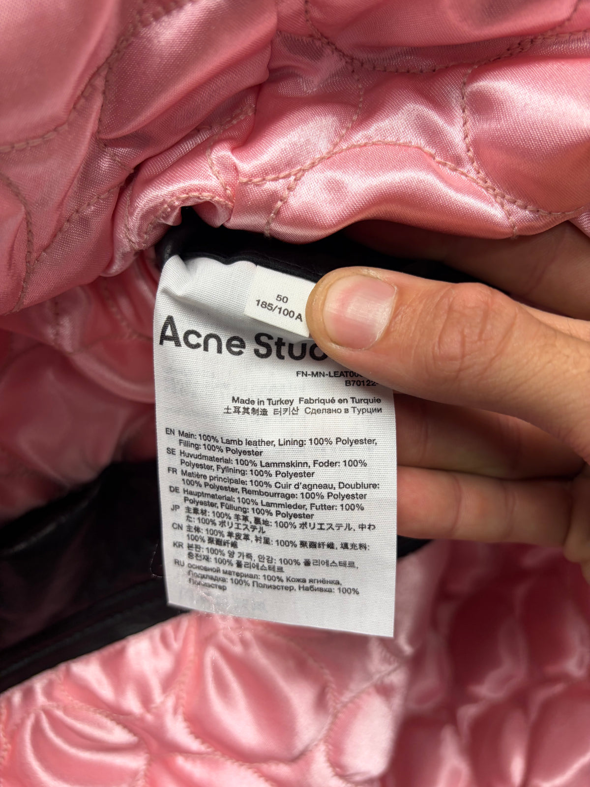 Acne Studios Distressed Black Lamb Leather Moto Jacket
