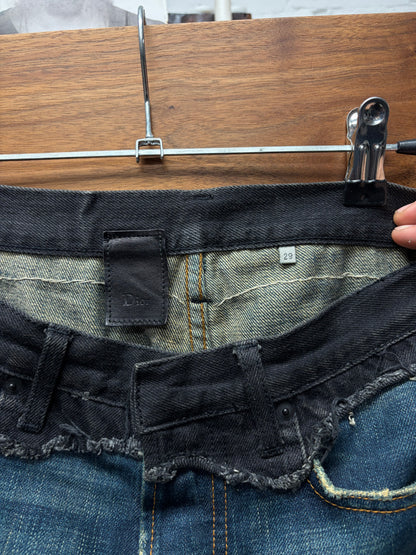 AW2006 Dior Homme ‘Cummerbund’ Black/Blue Skinny Denim