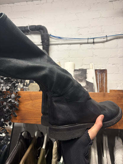 2017 Rick Owens ‘Goodyear Sole’ Lambskin Leather Creeper Sock Boots
