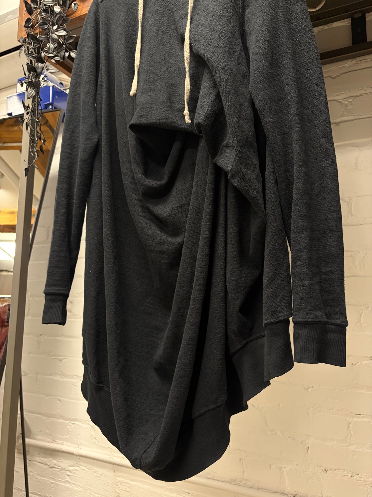 AW2017 Rick Owens ‘Twisted Seahorse’ Black Drawstring Hoodie