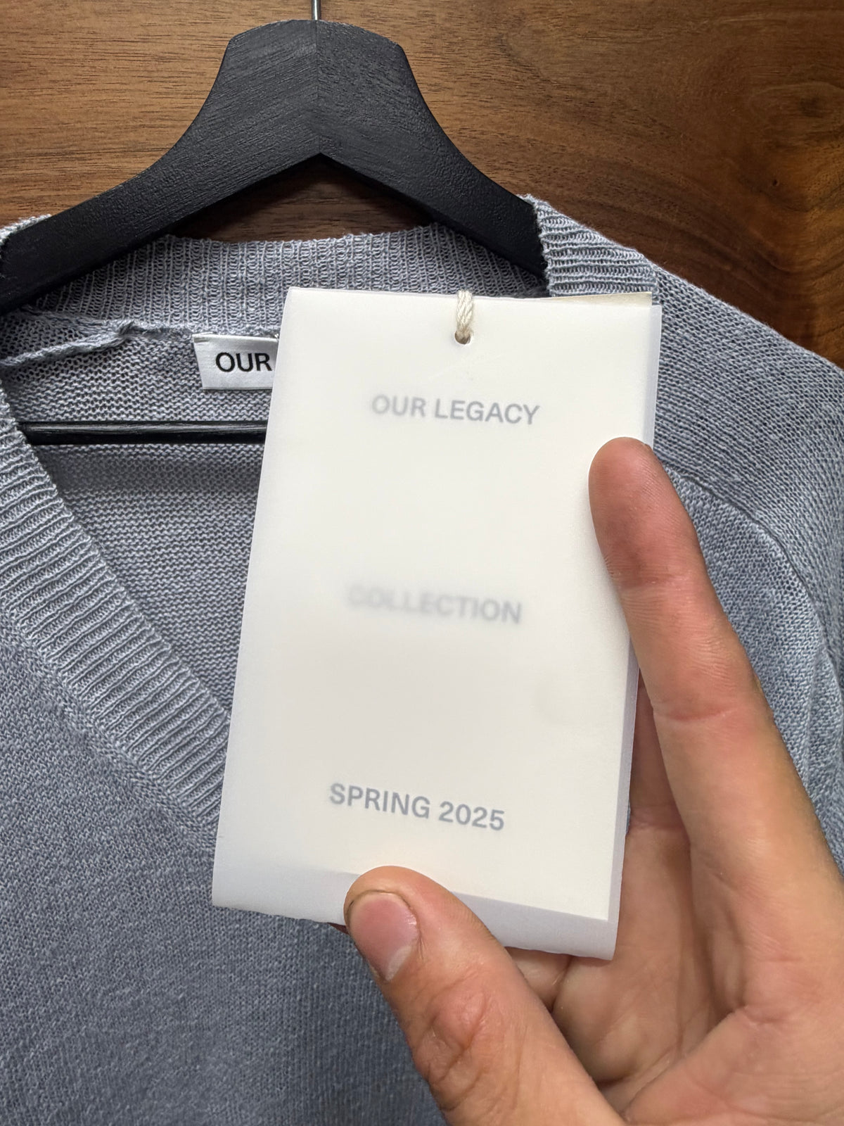 Our Legacy ‘Rue V-Neck’ Slate Grey Linen/Organic Cotton Sweater
