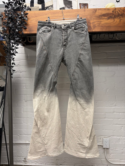 Rick Owens ‘Bias Cut’ Black/Pearl Degrade Flared Cut Denim