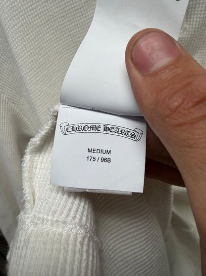 Chrome Hearts Leather Cross Patch White Rhodium Thermal Long Sleeve Henley