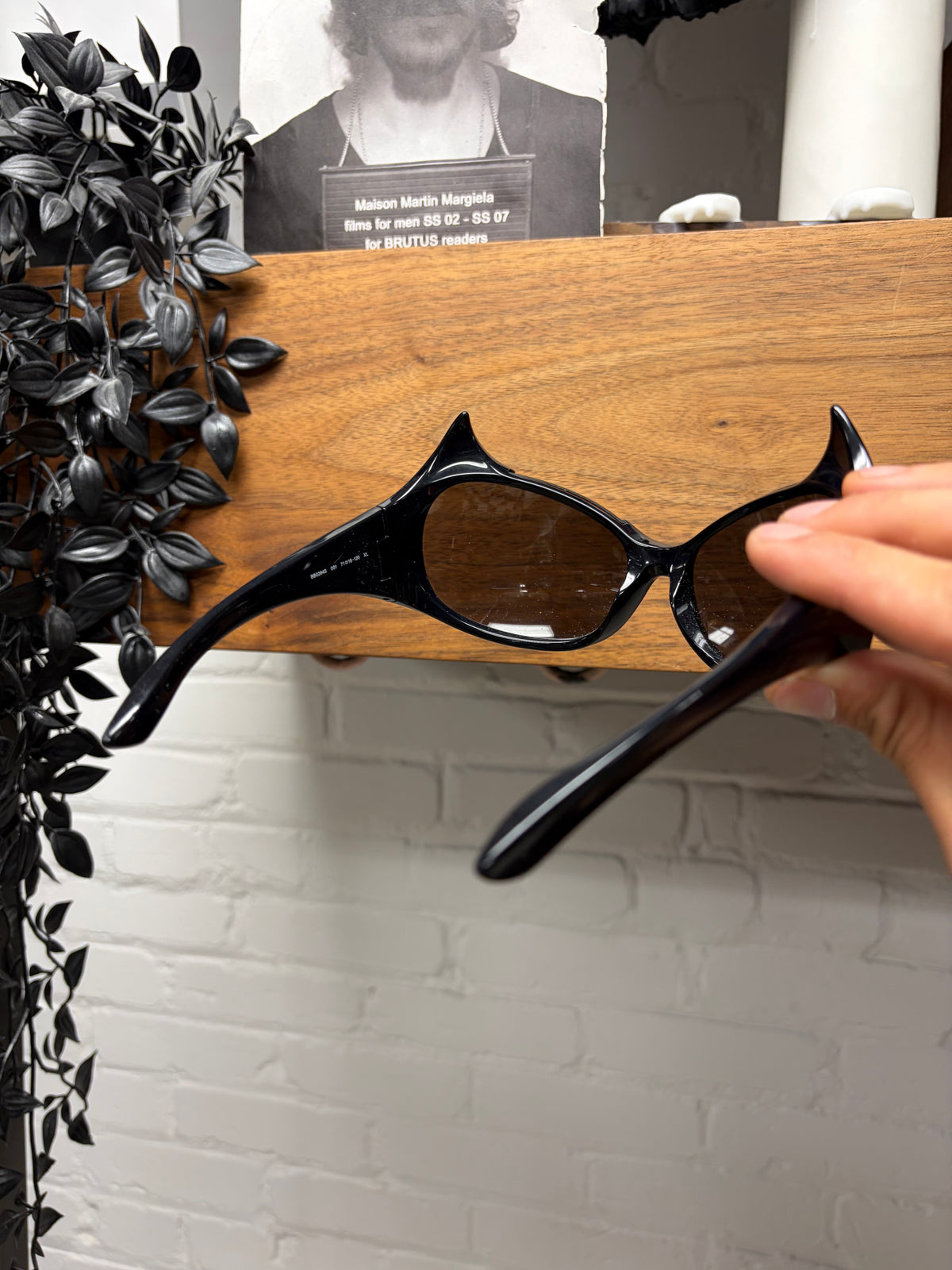 Balenciaga ‘Gotham’ Horned Black Bug Eye Sunglasses