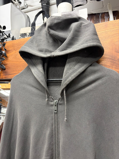 AW2004 Raf Simons ‘Waves’ Faded Grey Zip-Up Cloaked Hoodie