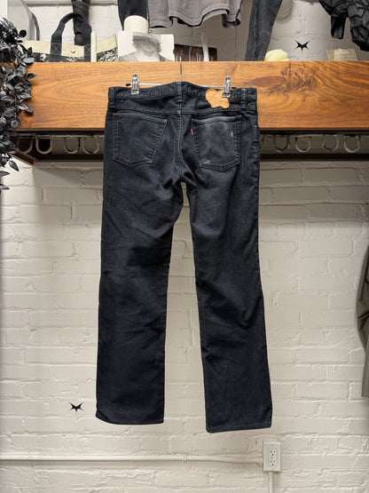 Number (N)ine Black Corduroy ‘Crying Heart’ Leather Patch Skinny Jeans