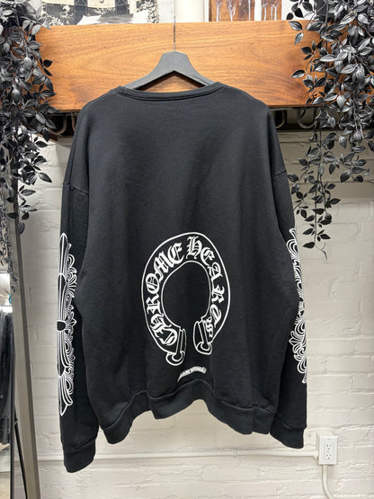 Chrome Hearts Floral Horseshoe Logo Black Sweatshirt