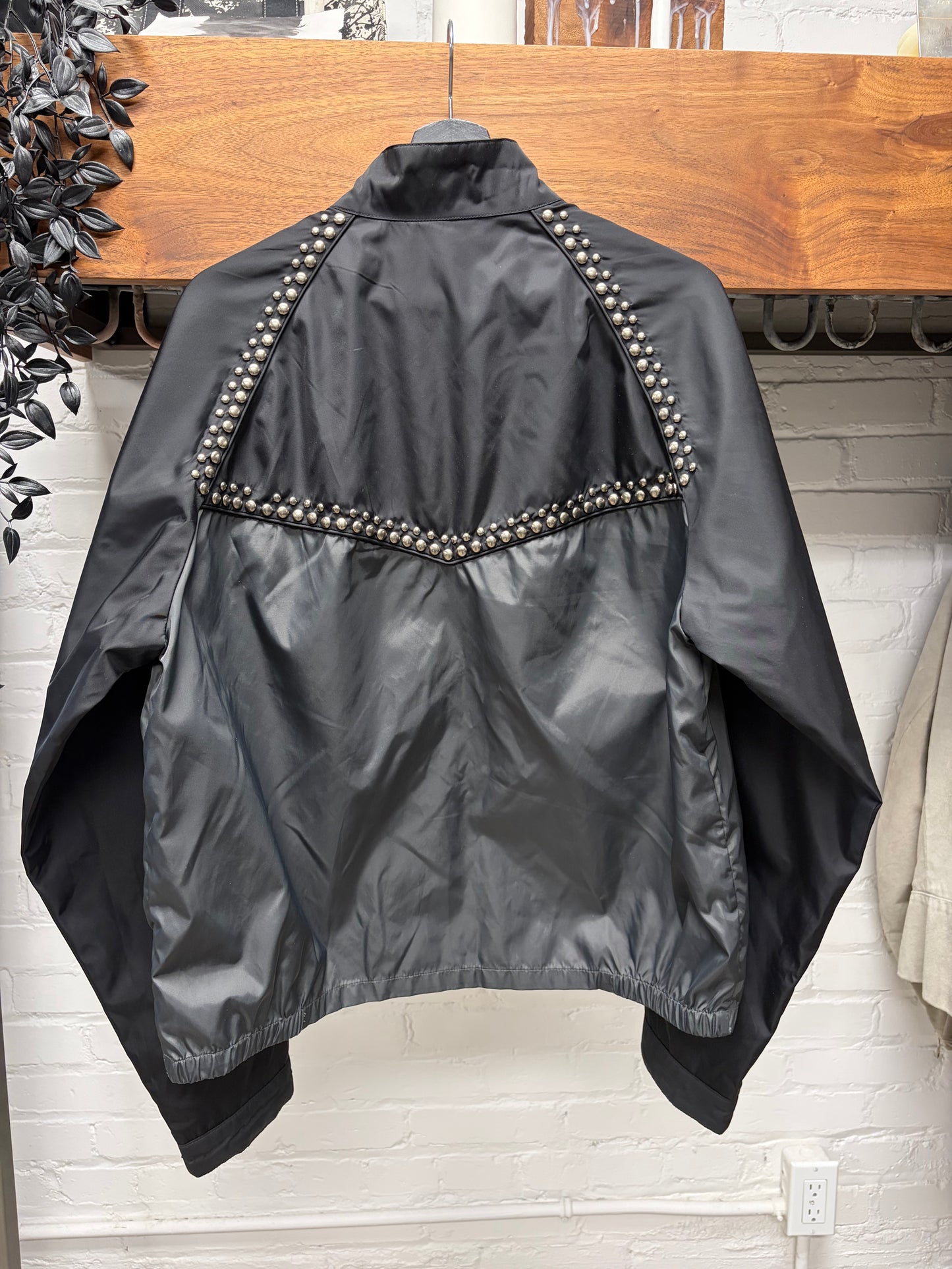 SS2012 Prada Studded Black/Grey Nylon Jacket