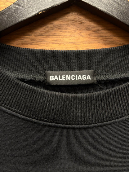 2018 Balenciaga ‘Minimal Logo’ Black Crewneck Sweatshirt