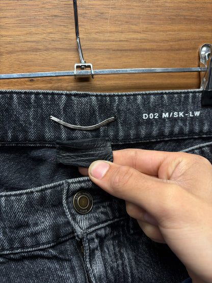 Saint Laurent ‘D02’ Distressed Knee Washed Grey Skinny Jeans