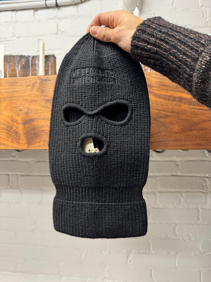 Vetements Ribbed Black Knit Balaclava/Ski Mask