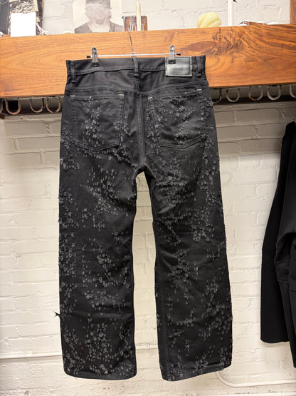Acne Studios ‘2021M’ Distressed ‘Night Sky’ Black Flared Leg Denim