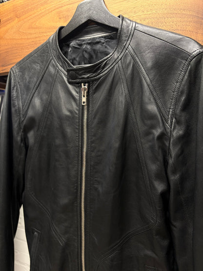 AW2014 Rick Owens ‘Moody’ Lambskin Leather Black Intarsia Bomber Jacket