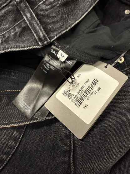 2022 Balenciaga Washed Grey Straight Leg Denim
