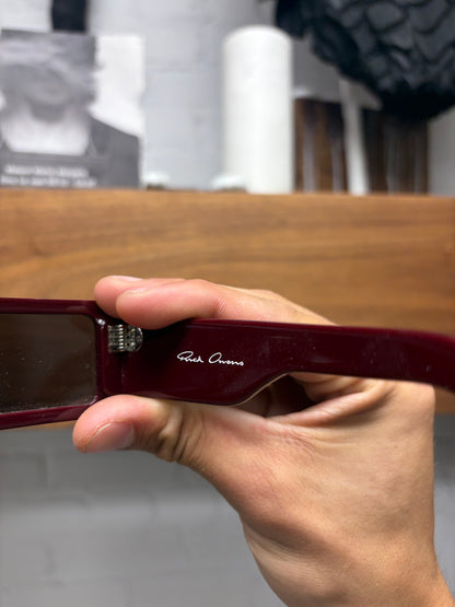 Rick Owens ‘Geth’ Flat Top Red Geometric Sunglasses