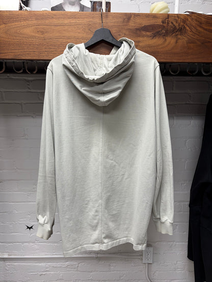 SS2019 Rick Owens ‘Babel’ Geometric ‘Oyster’ Drawstring Hoodie
