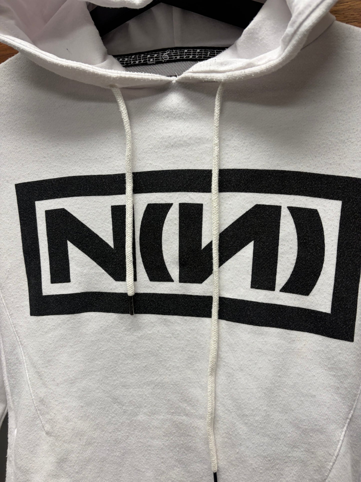 Number Nine Fender Logo White Pullover Hoodie