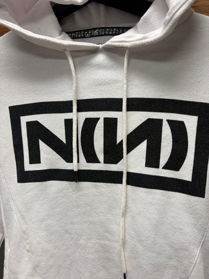 Number Nine Fender Logo White Pullover Hoodie