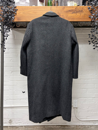 Vintage 1990s Comme Des Garcons Homme Grey Heavy Wool Full Length Trench Coat
