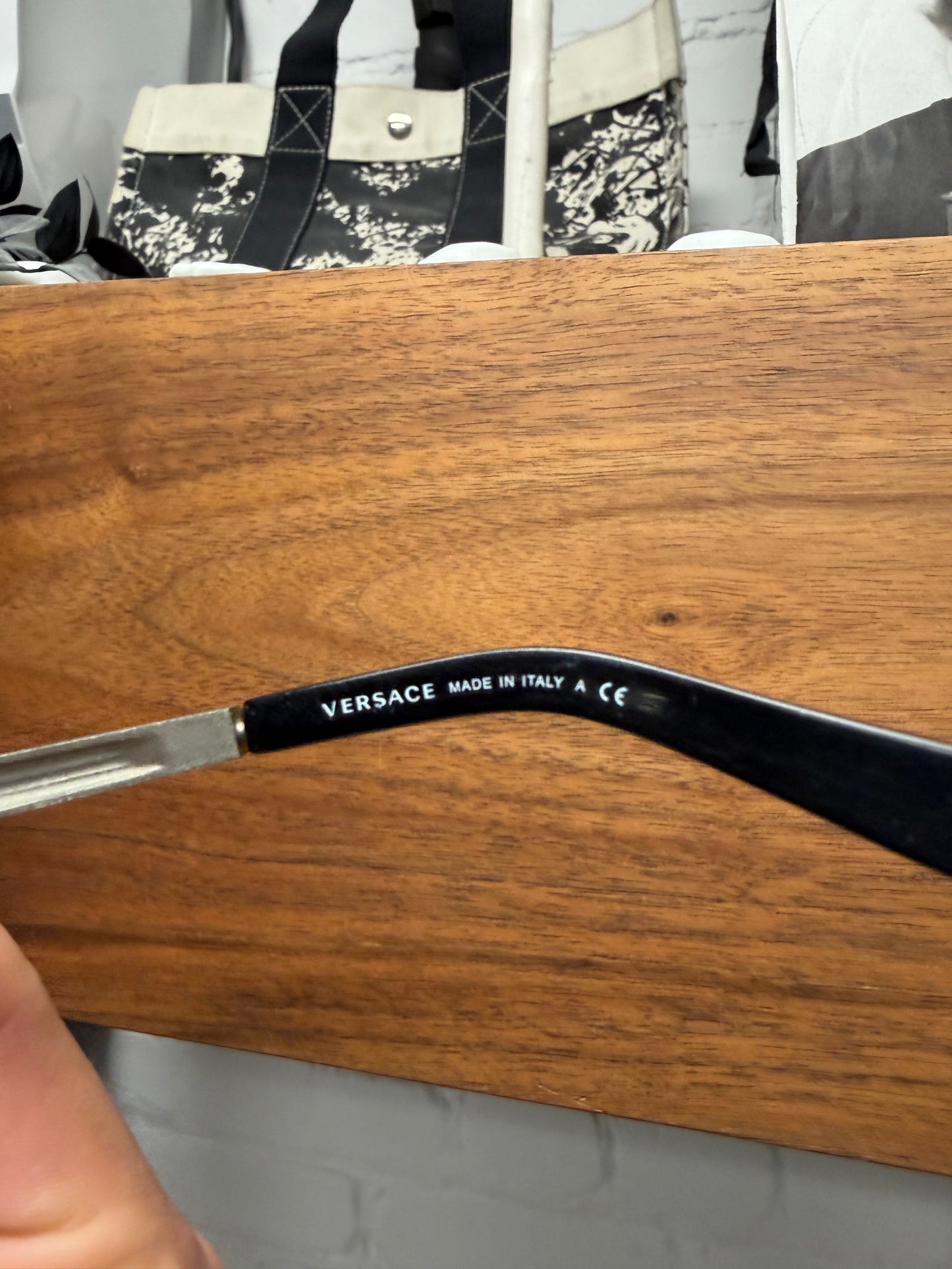 Versace Silver Frame ‘Medusa’ Icon Half Rim Sunglasses
